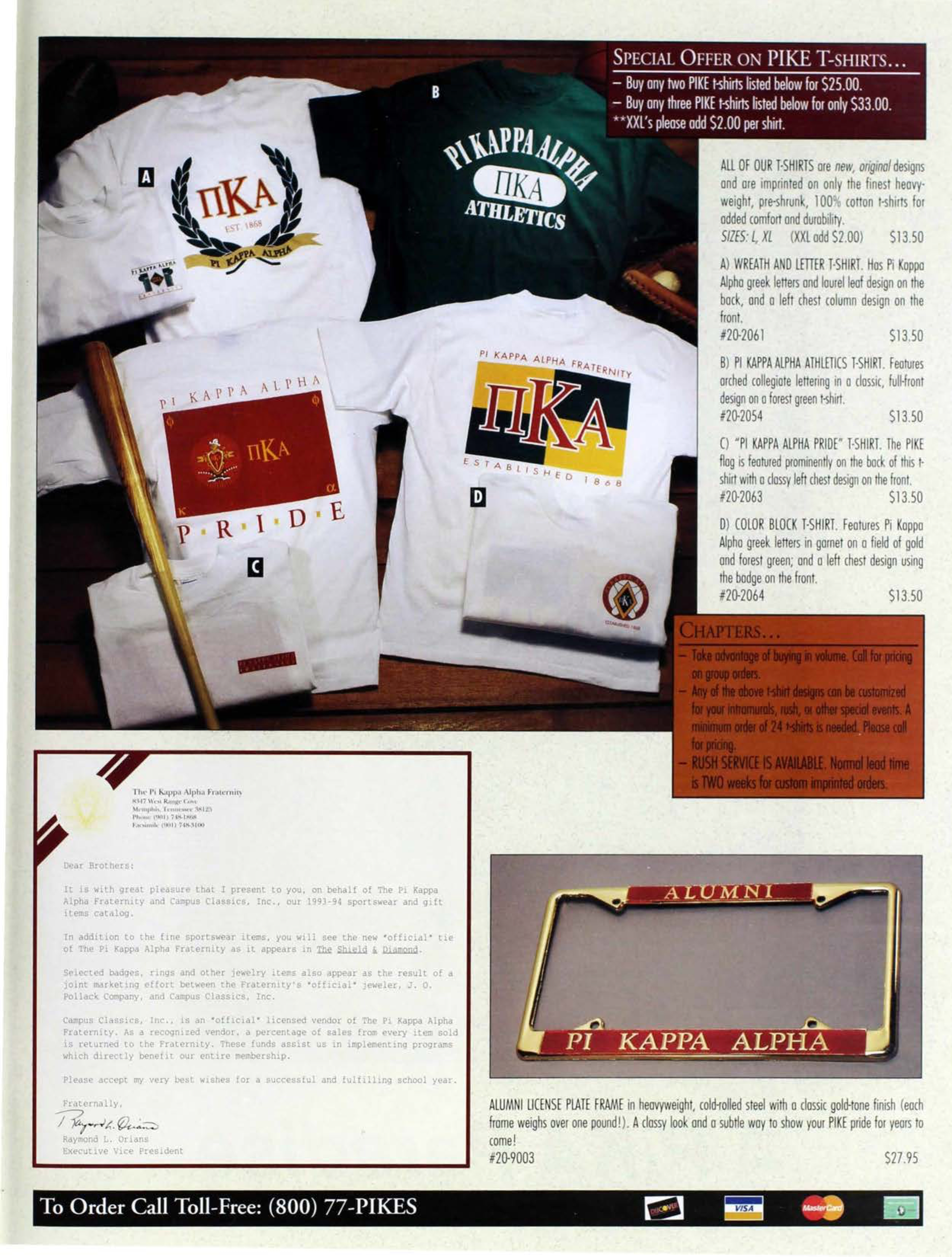 The Pi Kappa Alpha Fraternity, March 1994